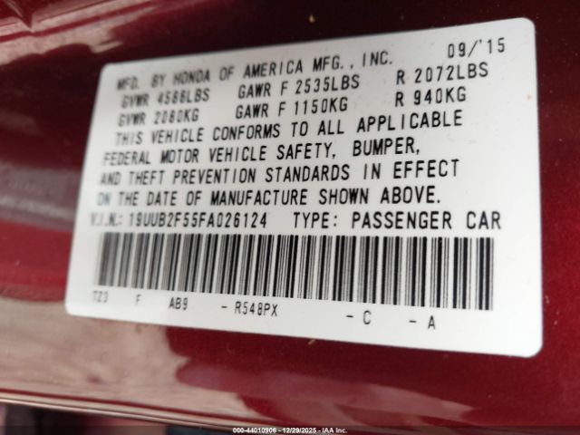 2015 ACURA TLX 19UUB2F55FA026124 Photo 8