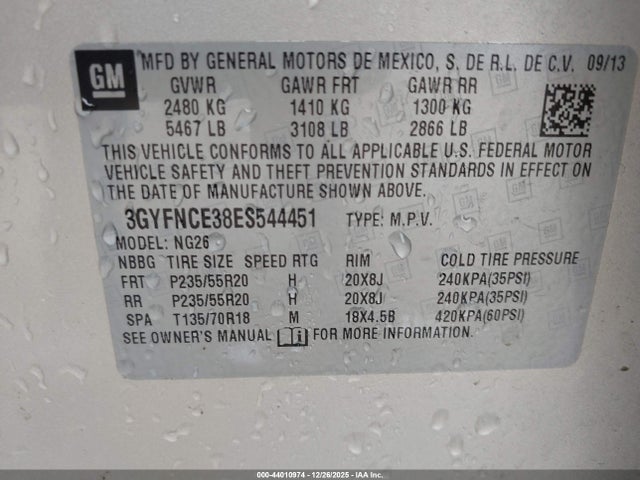 2014 CADILLAC SRX 3GYFNCE38ES544451 Photo 8