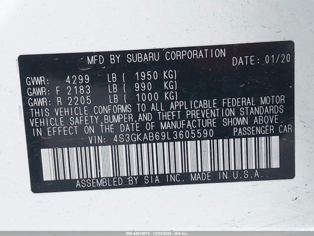 4S3GKAB69L3605590 Subaru IMPREZA SEDAN