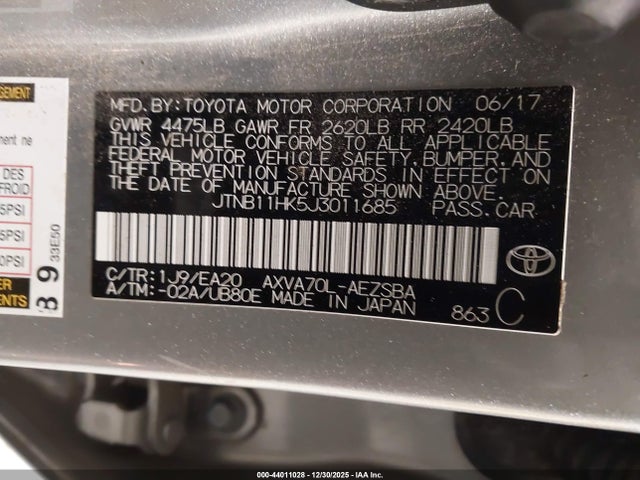 JTNB11HK5J3011685 Toyota CAMRY SE