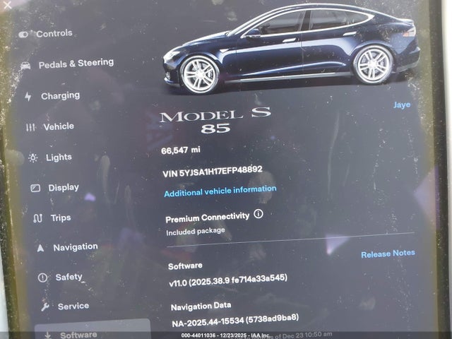 2014 TESLA MODEL S 5YJSA1H17EFP48892 Photo 6