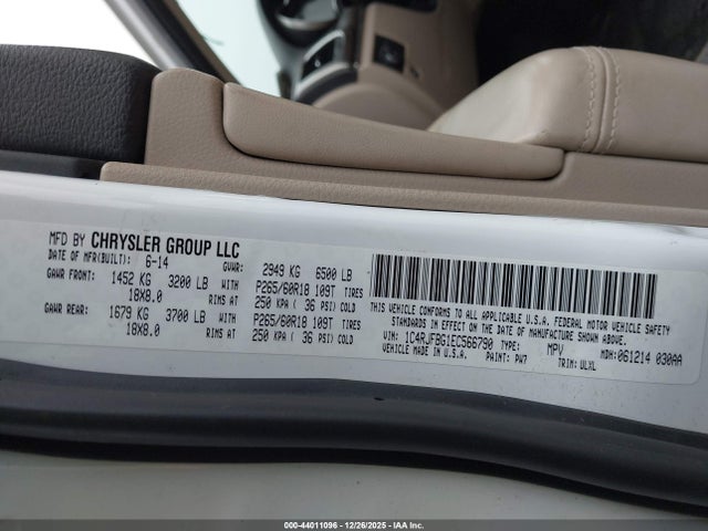 Aukcja sprzedaży 2014 Jeep Grand Cherokee Limited, vin: 1C4RJFBG1EC566790, numer aukcji: 44011096
