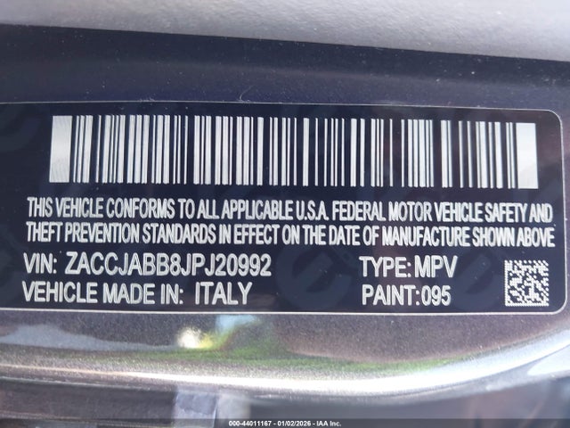 Aukcja sprzedaży 2018 Jeep Renegade Latitude Fwd, vin: ZACCJABB8JPJ20992, numer aukcji: 44011167