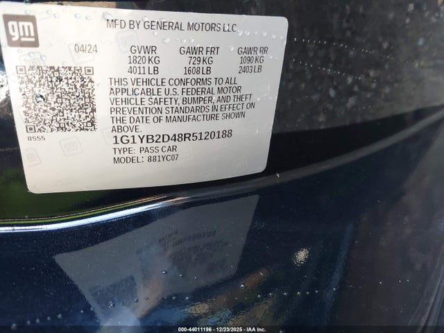 2024 CHEVROLET CORVETTE STINGRAY 1G1YB2D48R5120188 Photo 8