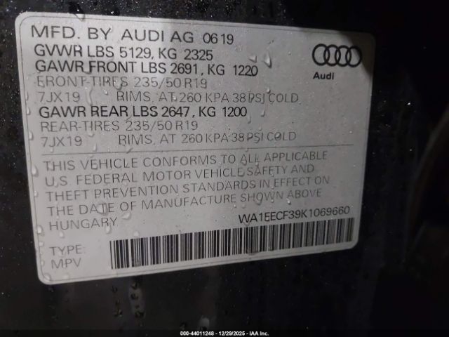 2019 AUDI Q3 WA1EECF39K1069660 Photo 8