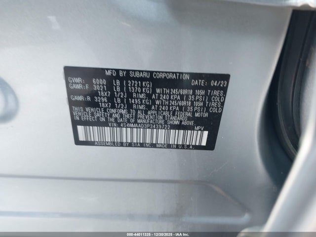 4S4WMAAD3P3439722 Subaru Ascent Base 8-passenger