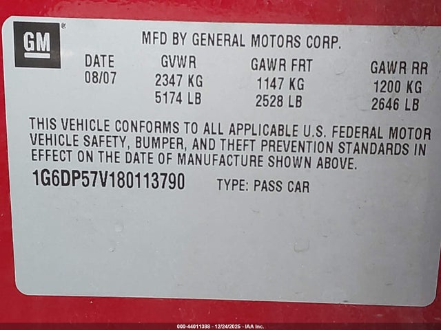 2008 CADILLAC CTS 1G6DP57V180113790 Photo 8