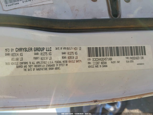 Продаж на аукціоні авто 2013 Dodge Charger Sxt, vin: 2C3CDXHG3DH571080, номер лоту: 44011449