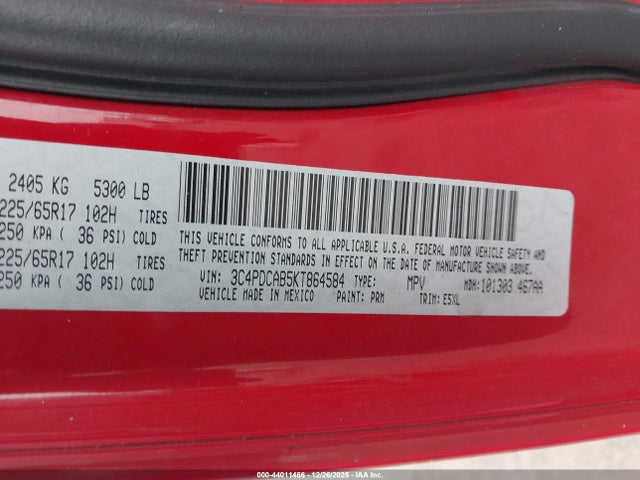3C4PDCAB5KT864584 Dodge Journey Se Value Package