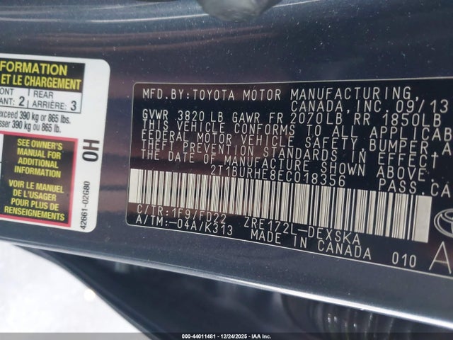 Toyota Corolla S Plus 2014 2T1BURHE8EC018356 Image 9