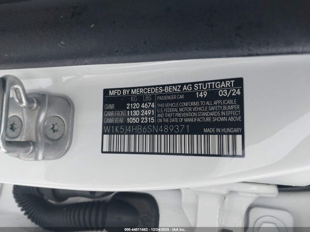 W1K5J4HB6SN489371 Mercedes-Benz Cla 250 Coupe 4matic