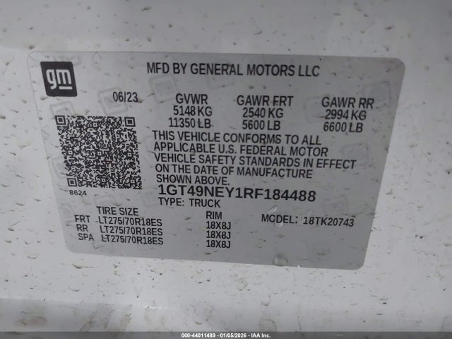 1GT49NEY1RF184488 GMC Sierra 2500hd 4wd Standard Bed Slt