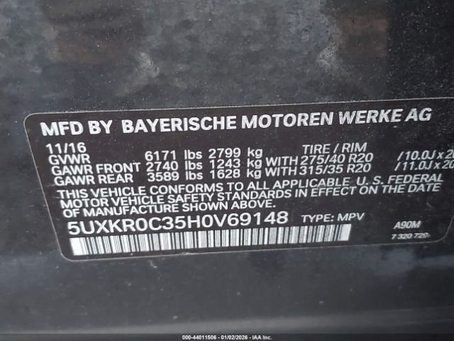 2017 BMW X5 5UXKR0C35H0V69148 Photo 8