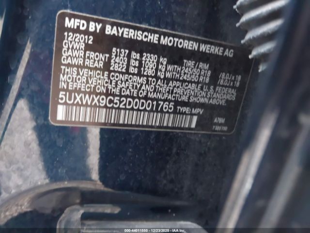 2013 BMW X3 5UXWX9C52D0D01765 Photo 8
