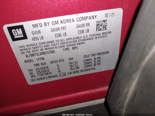 Chevrolet l3t - l3, sidi, vvt, alum 2021 KL79MTSLXMB147860 Image 9