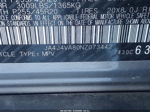 2022 MITSUBISHI OUTLANDER JA4J4VA80NZ073442 Photo 8