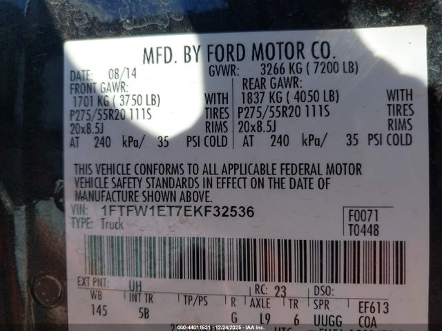 2014 FORD F-150 1FTFW1ET7EKF32536 Photo 8