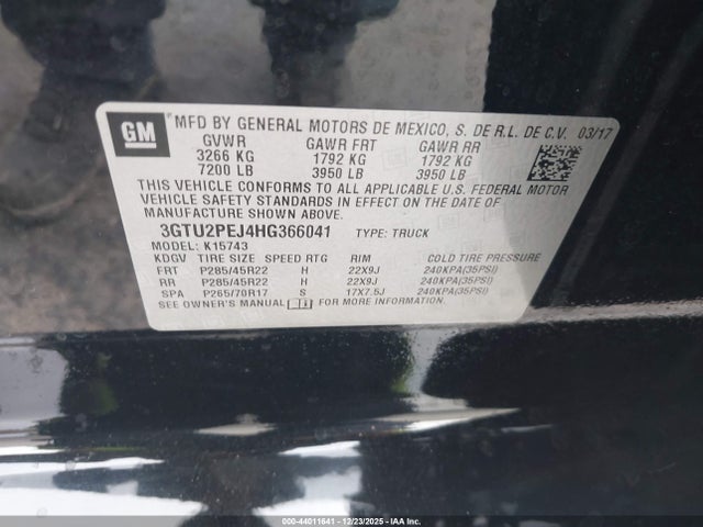 3GTU2PEJ4HG366041 GMC Sierra 1500 Denali