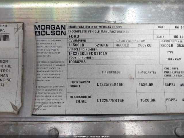 Ford E-350 Stripped 2014 1FC3E3KL5EDB11019 Image 8