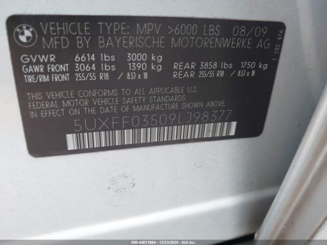 2009 BMW X5 5UXFF03509LJ98377 Photo 8