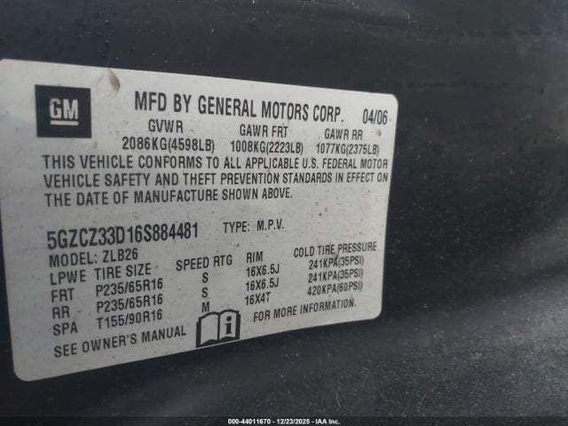 2006 SATURN VUE 5GZCZ33D16S884481 Photo 8