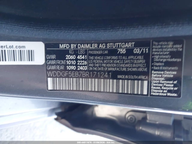 Aukcja sprzedaży 2011 Mercedes-benz C 300 Luxury/sport, vin: WDDGF5EB7BR171241, numer aukcji: 44011676