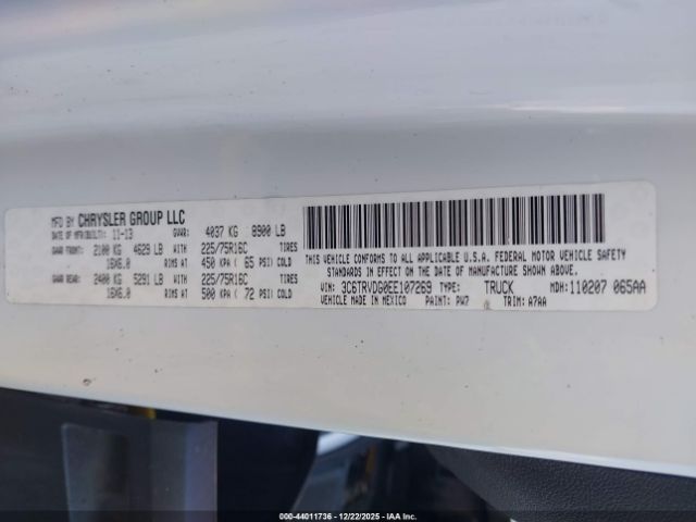 2014 RAM PROMASTER 2500 3C6TRVDG0EE107269 Photo 8