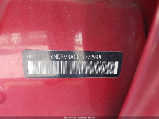 44011755 :رقم المزاد ، KNDPM3AC8L7772948 vin ، 2020 Kia Sportage Lx مزاد بيع