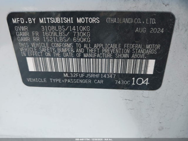 2024 MITSUBISHI MIRAGE G4 ML32FUFJ5RHF14347 Photo 8