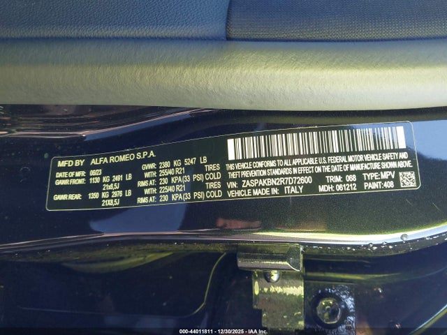 2024 ALFA ROMEO STELVIO ZASPAKBN2R7D72600 Photo 8