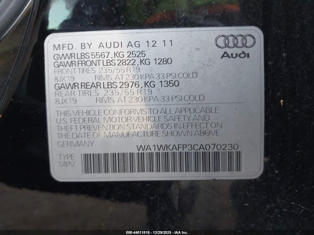 2012 AUDI Q5 WA1WKAFP3CA070230 Photo 8
