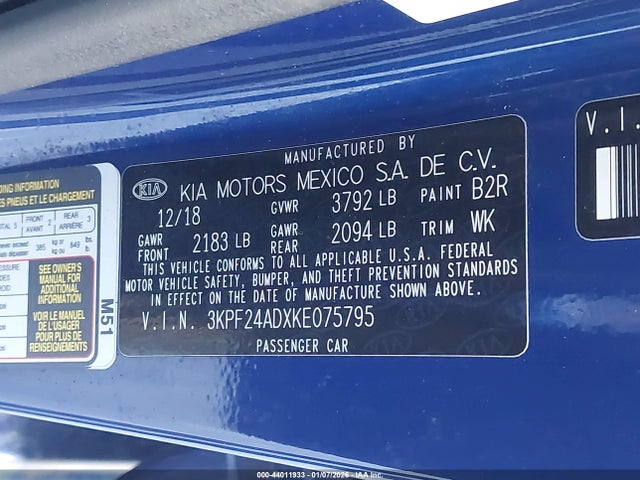 2019 KIA FORTE 3KPF24ADXKE075795 Photo 8