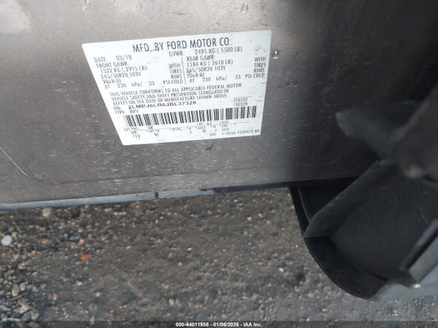 44011958 :رقم المزاد ، 2LMPJ6LR6JBL37328 vin ، 2018 Lincoln Mkx Reserve مزاد بيع