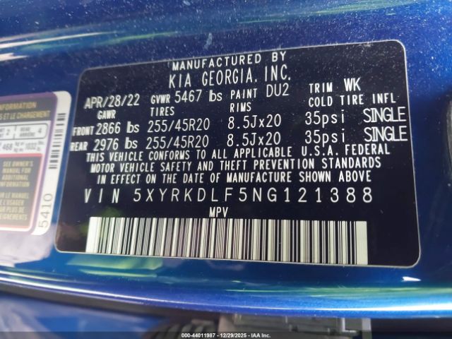 2022 KIA SORENTO 5XYRKDLF5NG121388 Photo 8