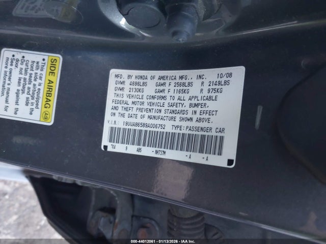 Aukcja sprzedaży 2009 Acura Tl 3.5, vin: 19UUA86589A006752, numer aukcji: 44012061