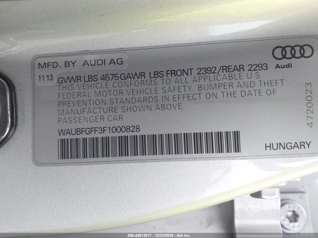 2015 AUDI A3 WAUBFGFF3F1000828 Photo 8