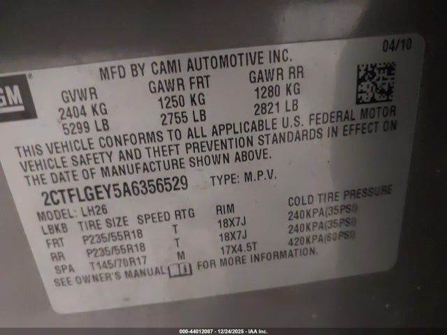 2010 GMC TERRAIN 2CTFLGEY5A6356529 Photo 8