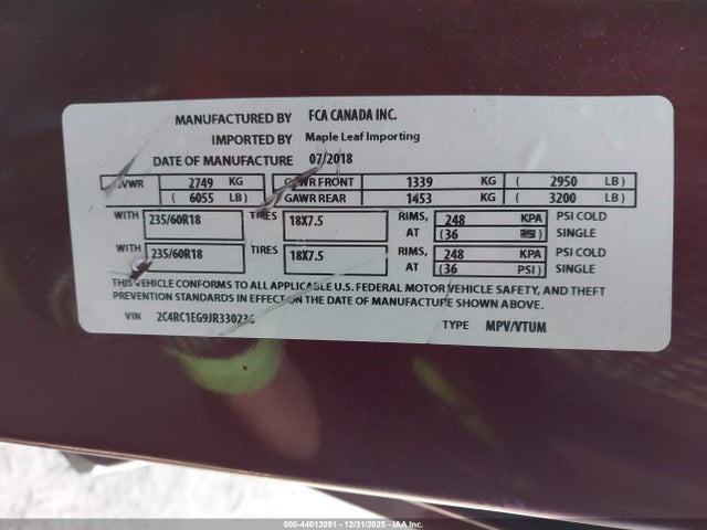 2018 CHRYSLER PACIFICA 2C4RC1EG9JR330236 Photo 8