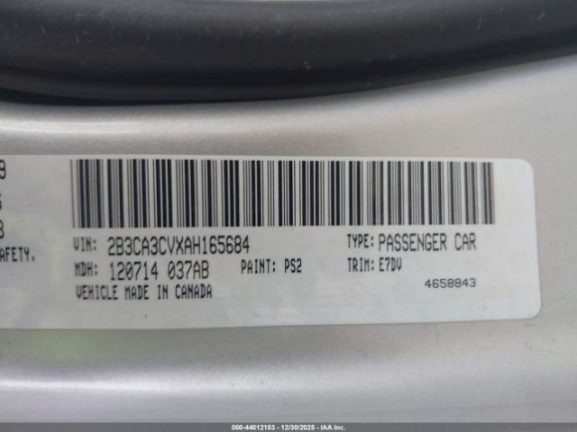 2010 DODGE CHARGER 2B3CA3CVXAH165684 Photo 8