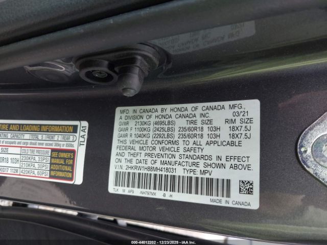 2021 HONDA CR-V 2HKRW1H88MH418031 Photo 8