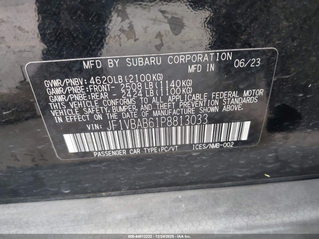 2023 SUBARU WRX JF1VBAB61P8813033 Photo 8