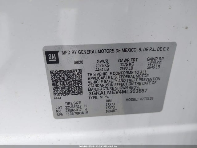 Продаж на аукціоні авто 2021 Gmc Terrain Fwd Sle, vin: 3GKALMEV4ML303867, номер лоту: 44012258