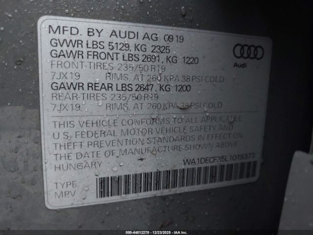 2020 AUDI Q3 WA1DECF35L1018377 Photo 8