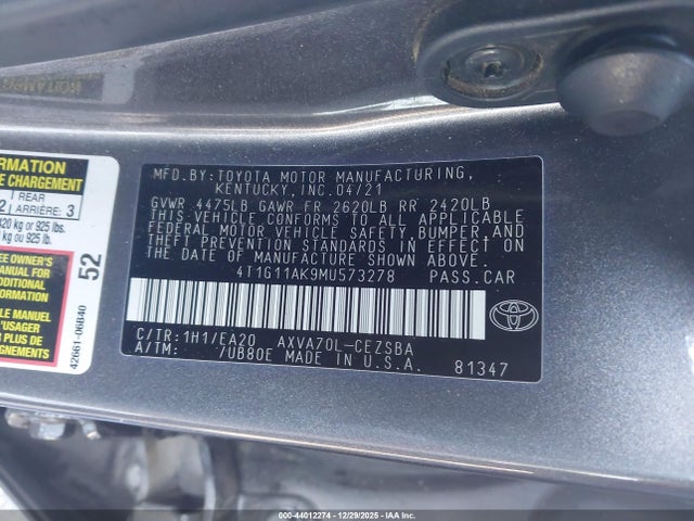 4T1G11AK9MU573278 Toyota CAMRY SE