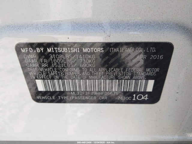2017 MITSUBISHI MIRAGE G4 ML32F3FJ9HHF05675 Photo 8