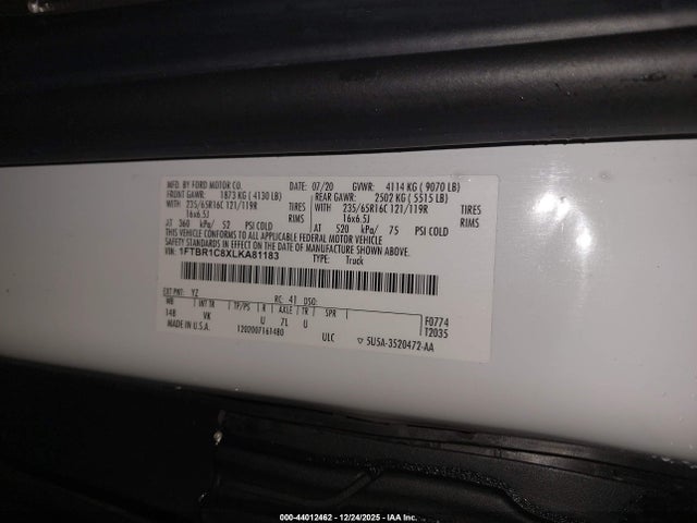 1FTBR1C8XLKA81183 Ford Transit-250