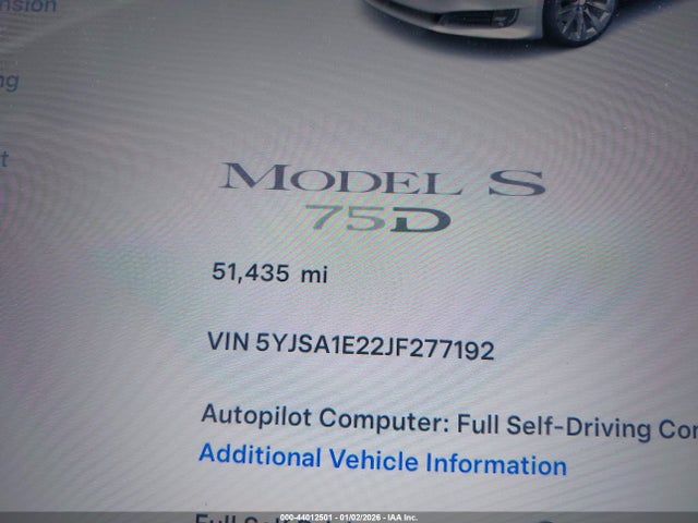 Tesla Model S 100d/75d/p100d 2018 5YJSA1E22JF277192 Image 16