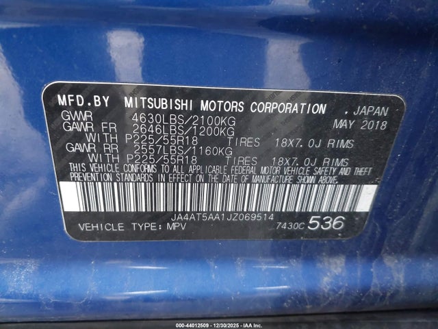 2018 MITSUBISHI ECLIPSE CROSS JA4AT5AA1JZ069514 Photo 8