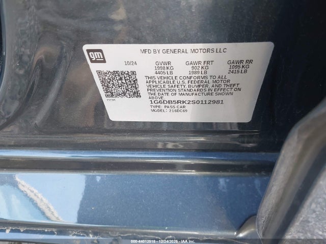 2025 CADILLAC CT4 1G6DB5RK2S0112981 Photo 8