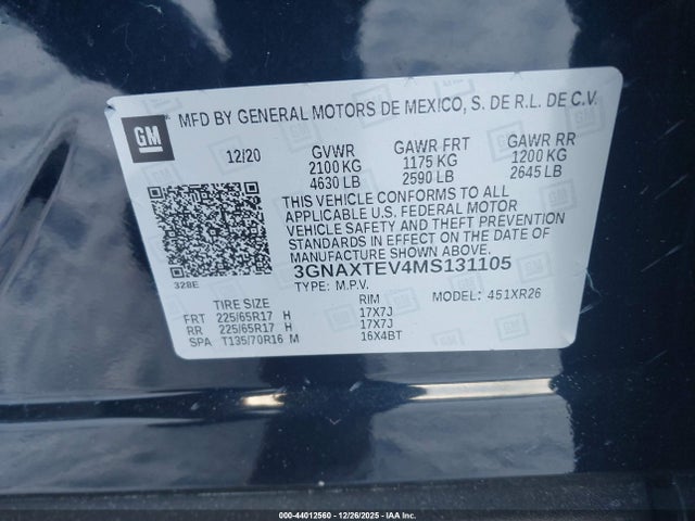 2021 CHEVROLET EQUINOX 3GNAXTEV4MS131105 Photo 8